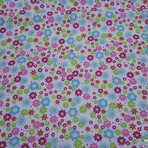Flannel Fabric Deer Bright Floral By the yard 100% Cotton Flannel image 1