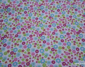 Flannel Fabric - Deer Bright Floral - By the yard - 100% Cotton Flannel