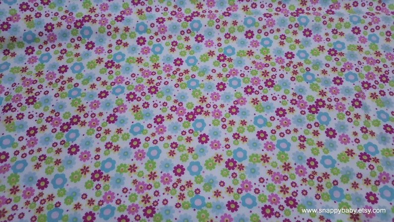 Flannel Fabric Deer Bright Floral By the yard 100% Cotton Flannel image 1