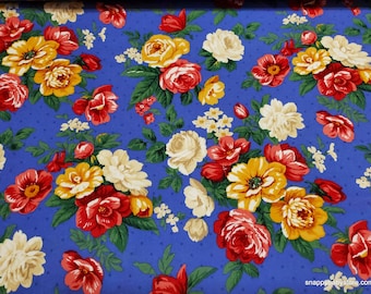 Premium Flannel Fabric - Pemberley Floral Periwinkle Premium - By the yard - 100% Cotton Flannel
