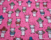 Flannel Fabric - Mariachi Dogs on Hot Pink - By the yard - 100% Cotton Flannel