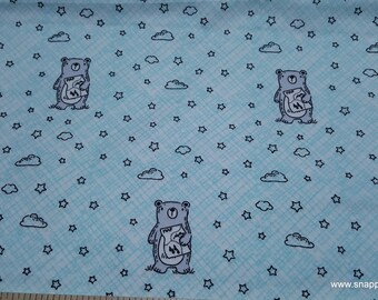 Flannel Fabric - Wild Mint Bear - By the yard - 100% Cotton Flannel