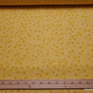 Flannel Fabric Yellow Multi Stars Tonal By the yard 100% Cotton Flannel image 2