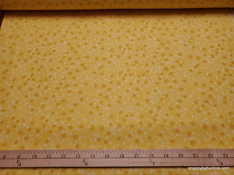 Flannel Fabric Yellow Multi Stars Tonal By the yard 100% Cotton Flannel image 2