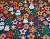 Christmas Flannel Fabric - Christmas Cookies - By the yard - 100% Cotton Flannel