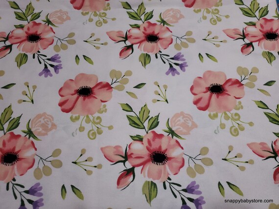 Flannel Fabric - Spring Sweet Garden Floral - By the yard - 100% Cotton Flannel