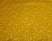 Licensed Flannel Fabric - CAT Building Construction Set Yellow - By the yard - 100% Cotton Flannel