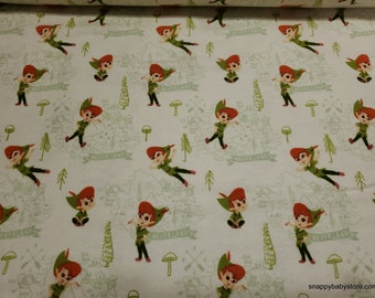 Character Flannel Fabric - Peter Pan Neverland Adventures - By the yard - 100% Cotton Flannel