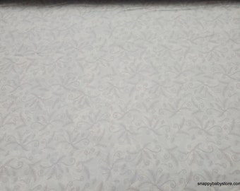 Christmas Premium Flannel Fabric - Winter Elegance Light Blue and White Premium - By the yard - 100% Premium Cotton Flannel