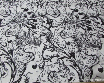 Flannel Fabric - King of the Jungle Black and White - By the yard - 100% Cotton Flannel