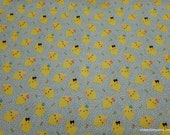 Flannel Fabric - Zest Friends Light Blue - By the yard - 100% Cotton Flannel