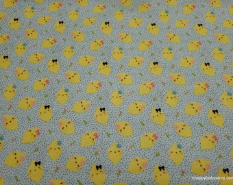 Flannel Fabric - Zest Friends Light Blue - By the yard - 100% Cotton Flannel