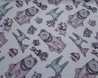 Flannel Fabric - Forest Fashion Tossed - By the yard - 100% Cotton Flannel