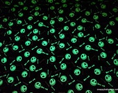 Character Flannel Fabric - Nightmare Before Christmas Skull and Bones Purple Gray Glow in the Dark - By the Yard - 100% Cotton Flannel