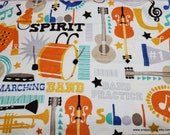 Flannel Fabric - Marching Band - By the yard - 100% Cotton Flannel