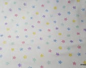 Flannel Fabric - Pastel Stars - By the yard - 100% Cotton Flannel