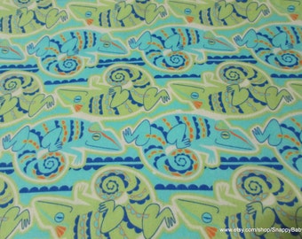 Flannel Fabric - Iguanas - By the yard - 100% Cotton Flannel