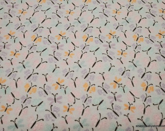 Flannel Fabric - Multi Butterflies on Light Purple - By the Yard - 100% Cotton Flannel
