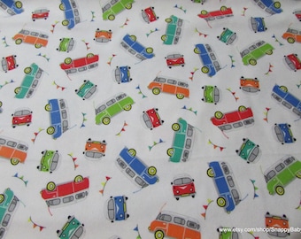 Flannel Fabric - Classic Campers - By the yard - 100% Cotton Flannel