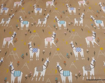 Flannel Fabric - Craft Llama Tan Premium - By the yard - 100% Premium Cotton Flannel