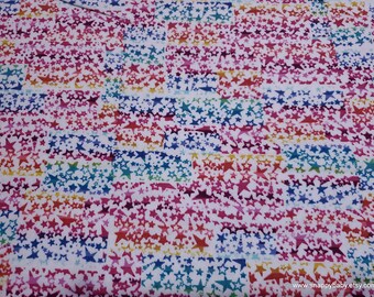 Flannel Fabric - Rainbow Stars - By the Yard - 100% Cotton Flannel