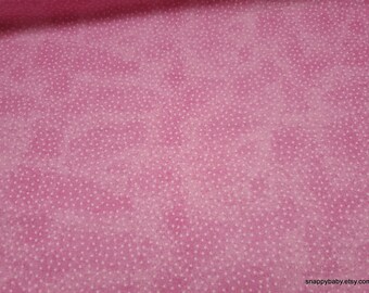 Flannel Fabric - Pink and White Small Dotted - By the yard - 100% Cotton Flannel
