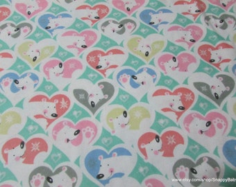 Flannel Fabric - Love My Bear - By the yard - 100% Cotton Flannel
