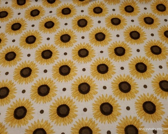 Flannel Fabric - Sweet Farm Sunflowers on Gray - By the yard - 100% Cotton Flannel