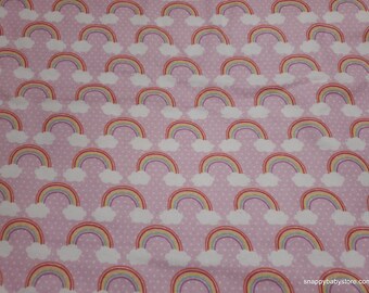 Flannel Fabric - Unicorn Rainbows - By the yard - 100% Cotton Flannel
