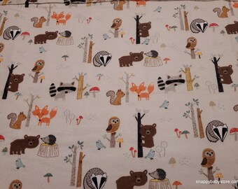 Flannel Fabric - Forest Friends Ash - By the Yard - 100% Cotton Flannel
