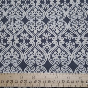 Flannel Fabric Damask Grey By the yard 100% Cotton Flannel image 2