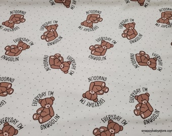 Flannel Fabric - Everyday I'm Snugglin - By the yard - 100% Cotton Flannel