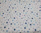 Flannel Fabric - Starlight Blue on White - By the yard - 100% Cotton Flannel