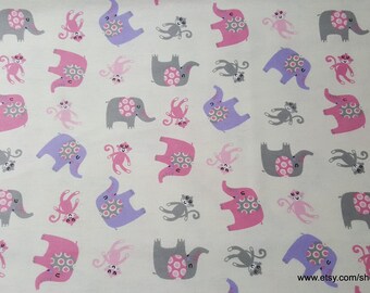 Flannel Fabric - Adventure Tossed Girl - By the yard - 100% Cotton Flannel