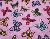 Premium Flannel Fabric - Bonnie Butterflies Violet Premium - By the yard - 100% Cotton Flannel