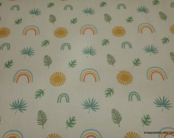Flannel Fabric - Boho Jungle Rainbows - By the yard - 100% Cotton Flannel