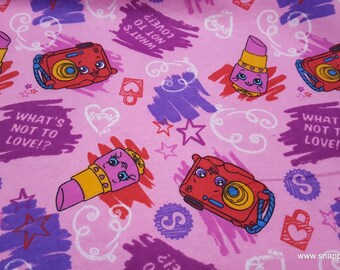 Character Flannel Fabric - Shopkins Whats Not to Love - By the yard - 100% Cotton Flannel