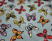 Premium Flannel Fabric - Bonnie Butterflies Blue Premium - By the yard - 100% Cotton Flannel