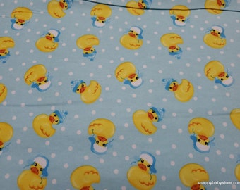 Flannel Fabric - Rubber Duckies in Winter Hats - By the yard - 100% Cotton Flannel