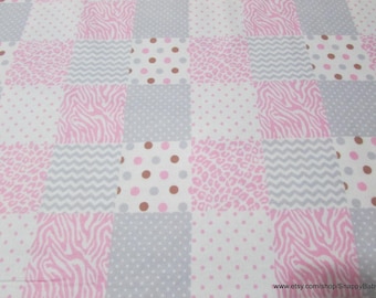 Flannel Fabric - Skin Geo Patch - By the Yard - 100% Cotton Flannel