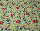 Flannel Fabric - Springtime Birdie - By the yard - 100% Cotton Flannel