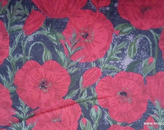 Flannel Fabric - Poppy - By the yard - 100% Cotton Flannel