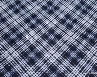 Remnant Flannel Fabric - Black White Logan Plaid - Choose your Size - 100% Cotton Flannel