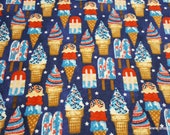 Flannel Fabric - July 4th Sweet Treats - By the yard - 100% Cotton Flannel