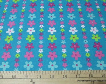 Remnant Flannel Fabric - Foxy Daisy - Choose your Size - 100% Cotton Flannel