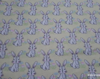 Flannel Fabric - Bunny Yellow - By the yard - 100% Cotton Flannel