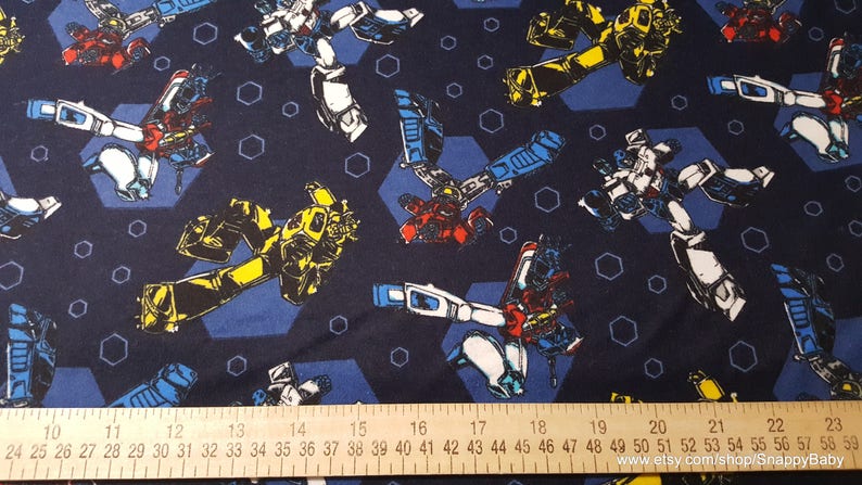Character Flannel Fabric - Transformers Retro - by the Yard - 100% ...