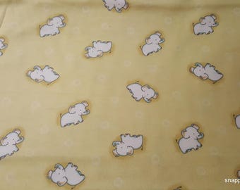 Flannel Fabric - Safari Elephants Tossed - By the yard - 100% Cotton Flannel