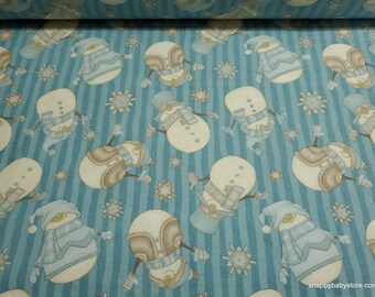 Christmas Premium Flannel Fabric - I Love Sn'Gnomies Tossed Snowmen Premium - By the yard - 100% Premium Cotton Flannel