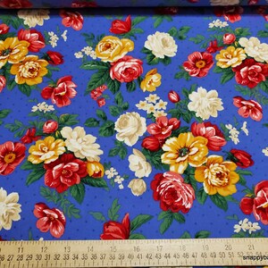 Premium Flannel Fabric Pemberley Floral Periwinkle Premium By the yard 100% Cotton Flannel image 2